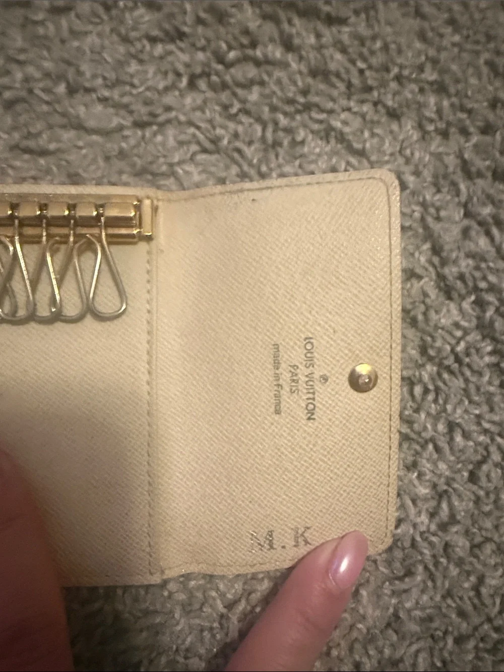 Louis Vuitton Damier Azur Key & Card Holder in Beige and Light Blue